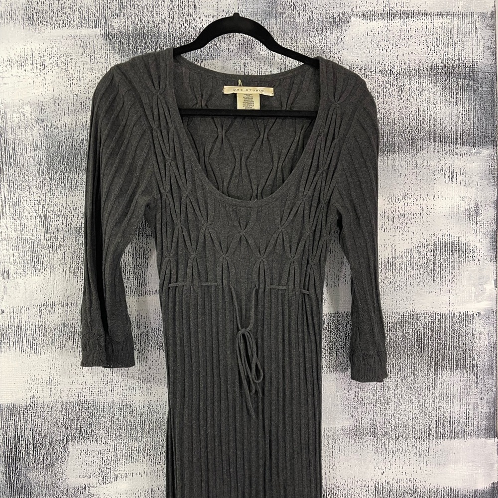 MAX STUDIO KNIT DRESS CHARCOAL GREY MEDIUM